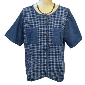 Vintage Cherokee Button Down Jean Shirt 18W